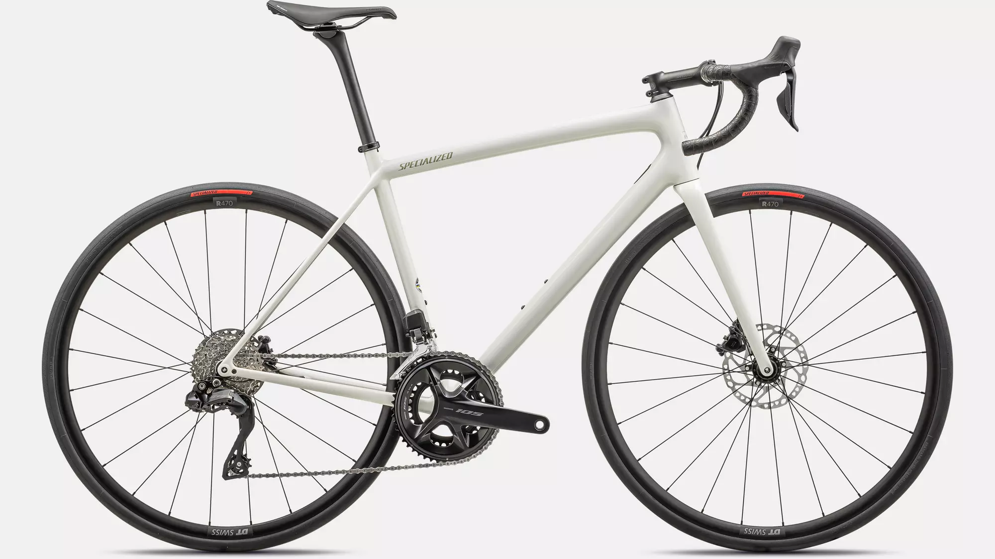 Specialized Aethos Comp 2025 - Shimano 105 Di2 2x12sp - DT R470 - 144 / 52 / gloss dune white metallic spruce