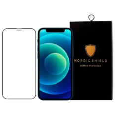 Nordic Shield iPhone 12 Pro Max Skærmbeskyttelse 3D Curved Sort (Blister)