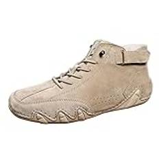 Business skor herr vinter herrskor High Top Lace Up Hook Loop sportskor Aolid färg fritidsskor män plus size ankelstövlar camping herr skor 47, kaki, 41 EU