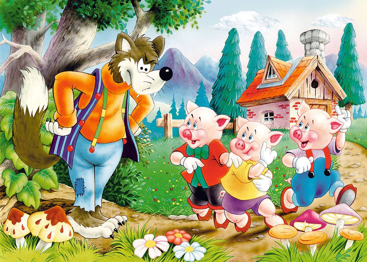 KIDEK pussel - Three Little Pigs, 60-bitar Default Title