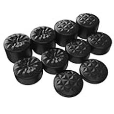 PlayVital 10 st QUANTUM Thumb Grips Joystick Cap Analog Stick Cover för ps5, för ps4 för Xbox Series X S/Xbox One/Elite Series 2 för Switch Pro-3 Höjd Konvexa & Konkava - Svart
