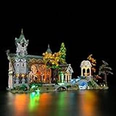 BRIKSMAX LED-belysningskit för LEGO-10316 Sagan om ringarna: Rivendell - Kompatibel med Lego ikoner byggstenar modell - Inkluderar inte Lego Set