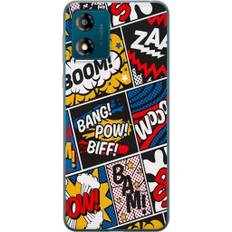 Motorola Moto E13 Transparent Mobilskal Tecknat Boom!