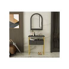 Sminkbord Mipa 75 cm - Antracit/Guld & toalettbord Guld,Antracit