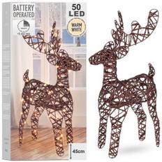 Batteridriven ren med 50 LED-lampor, brun juldekoration