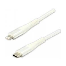 USB cable Logo USB cable (2.0), USB A M- USB C M, 2m, 480Mbps, 5V/3A, white, Logo, box, nylon braid, aluminum connector cover