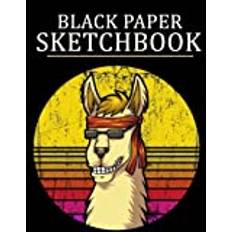 Llama Black Paper Sketchbook: Cute of Camel in 120 Design Inside | Book to Drawing, Doodling, Sketching, and More | For Children, Teens, Adults | On ... | To Creative | Stress Release and Relaxation