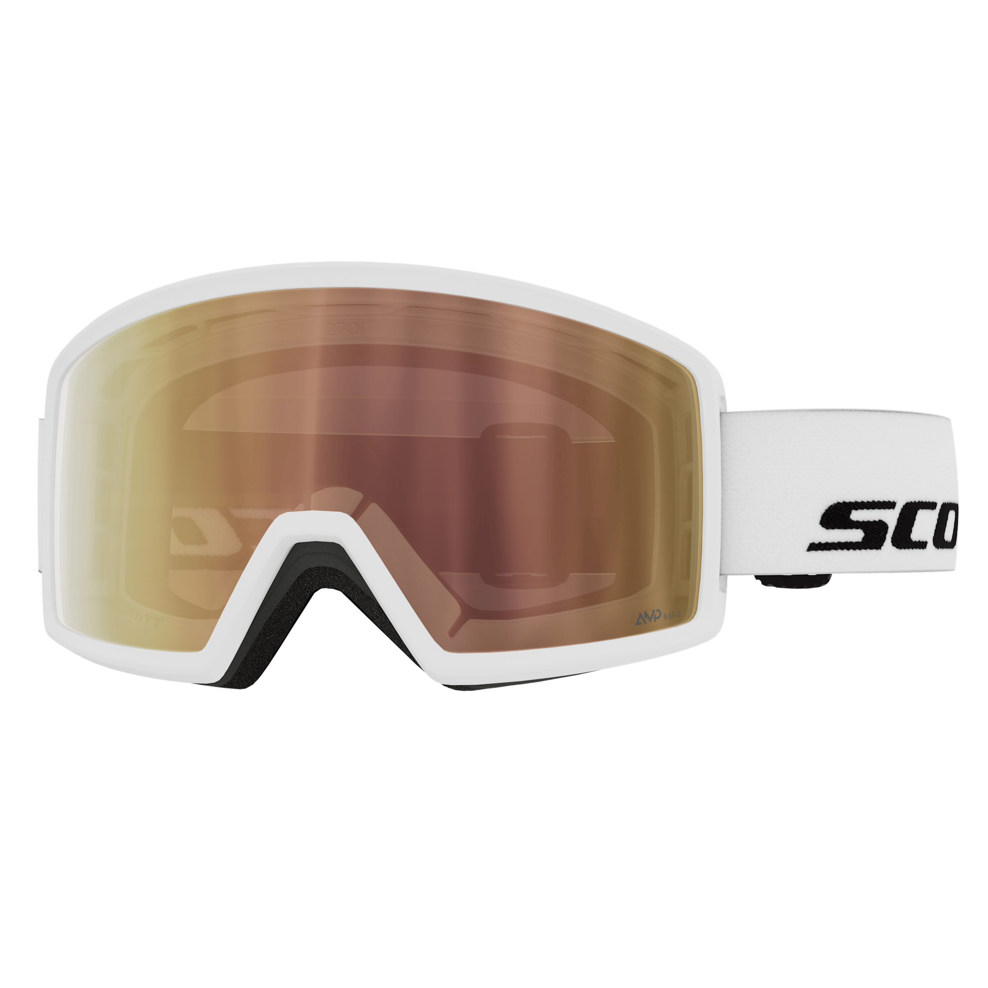 SCOTT Neo Compact Light Sensitive ski goggles - White - AMP LS Cinnamon Chrome S1-3