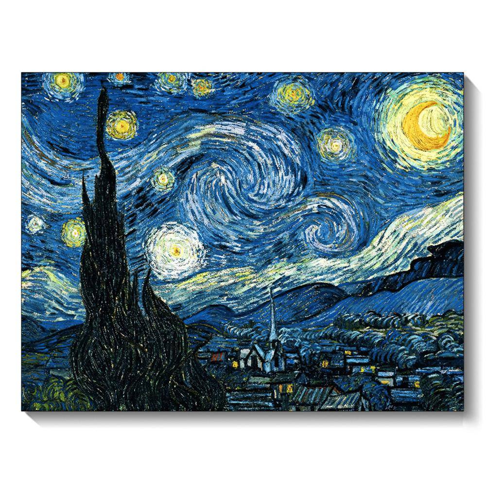 Diamantmålning Van Gogh Stjärnklar Natt Målning Mosaik Broderi Korsstygn Kit Konst Heminredning Handgjorda Gåvor gray