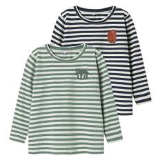 Name It Tröja - NmmNitu - 2-pack - Mood Indigo/W. Green Bay - Name It - 5 år (110) - Tröja