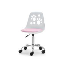 Kontorlænestol hvid/pink med kromben FOOT