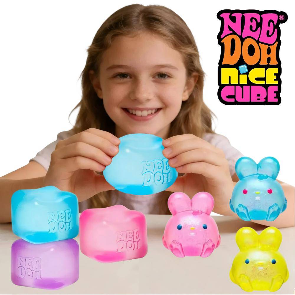 Schylling Needoh Nice Cube Sensorisk Fidget Cube Stresslindring Mjuk Kub Anti-Ångest Klämbar Objekt För Fokus ADHD-Befolkningen