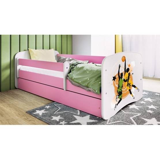 Kocot Kids Barnsäng - Babydreams Rosa Med Låda Och Madrass - Basketboll 160x80 Cm