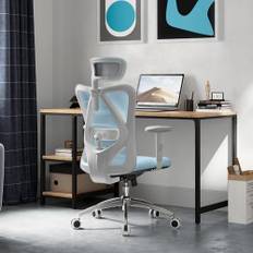 SIHOO M18 Ergonomisk kontorsstol, datorskrivbordsstol med justerbart nackstöd och ländryggsstöd, svängbar stol med hög rygg för hemmakontor (Morandi-blå)