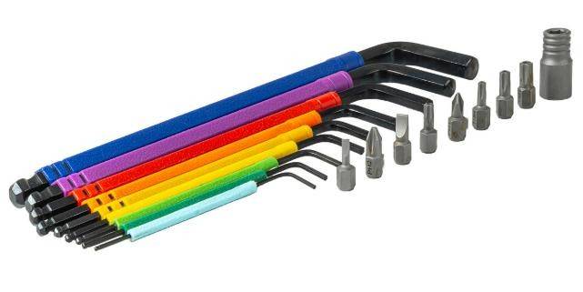 AMiO 04787 Vinkelskruetrækkersæt Krom-vanadium-stål, Anzahl Werkzeuge: 9, Schlüsselweite: 10 mm, 8 bits + adapter