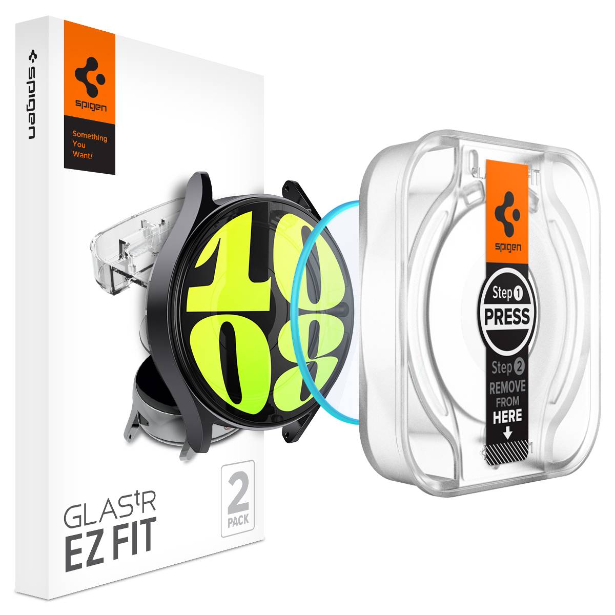Spigen Samsung Galaxy Watch 7 44mm Skärmskydd EZ Fit GLAS.tR (2-pack)