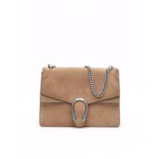 Gucci Medium Suede Dionysus Shoulder Bag - Beige (22x29x5 cm)