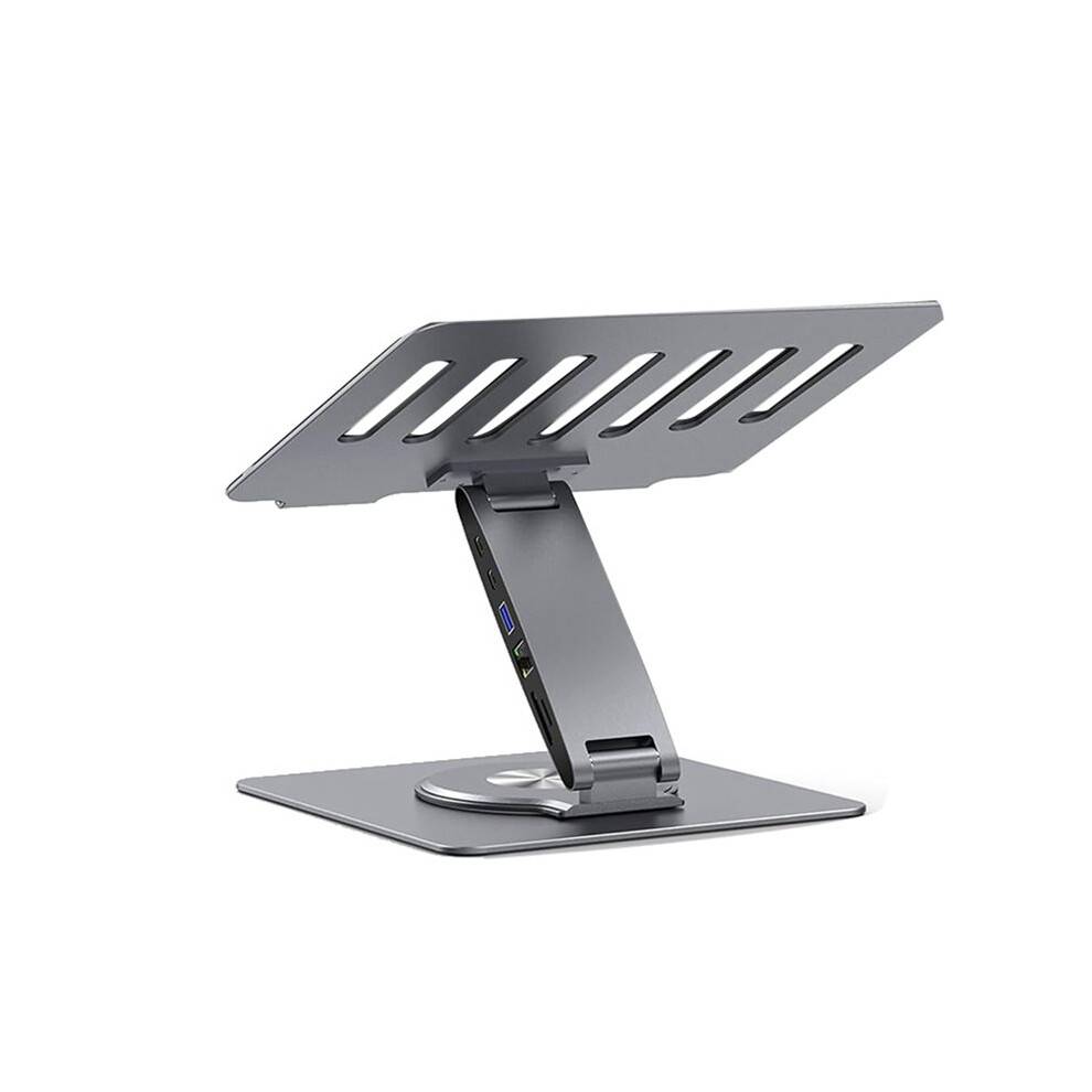 11-in-1 Adjustable Laptop Stand with Docking Station, Aluminum Laptop Riser with USB Hub for Pro Air/