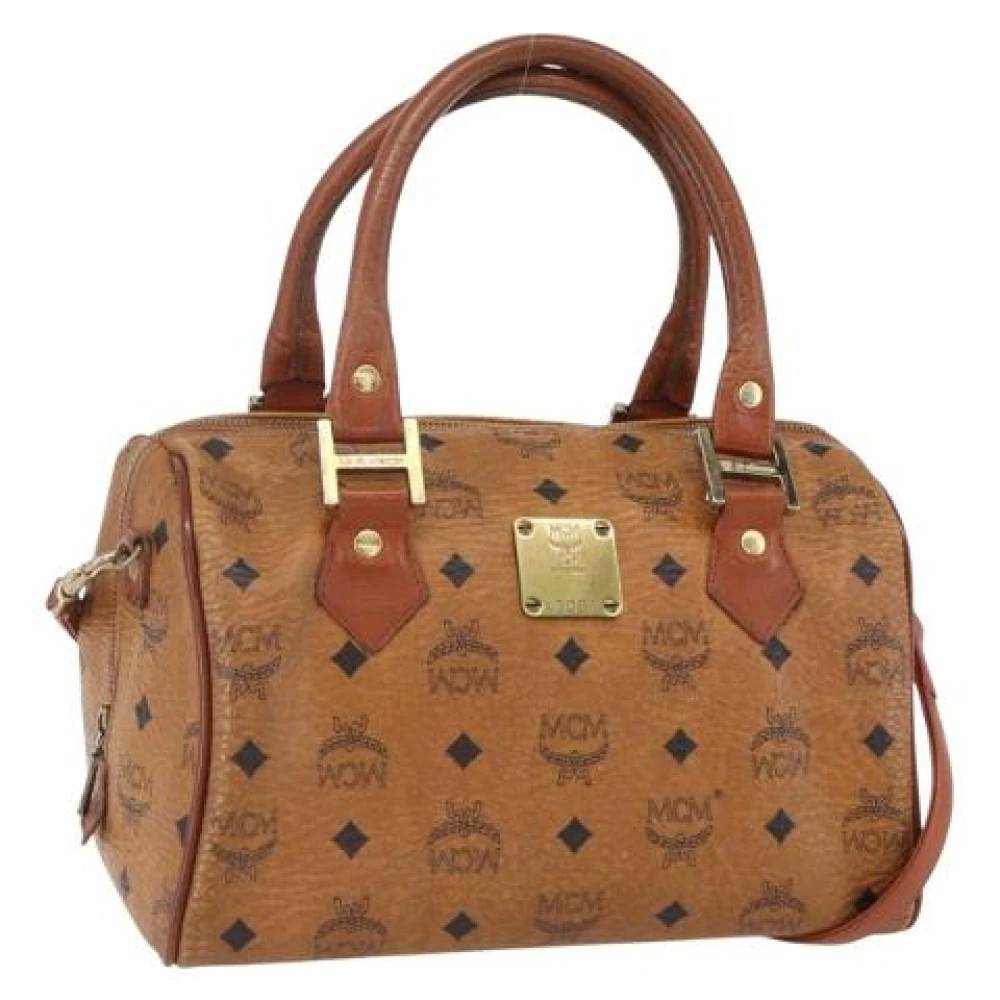 MCM Pre-owned Pre-owned Visetos logogramme Håndtaske - Vintage - unisex - Brun - ONE SIZE - Uld