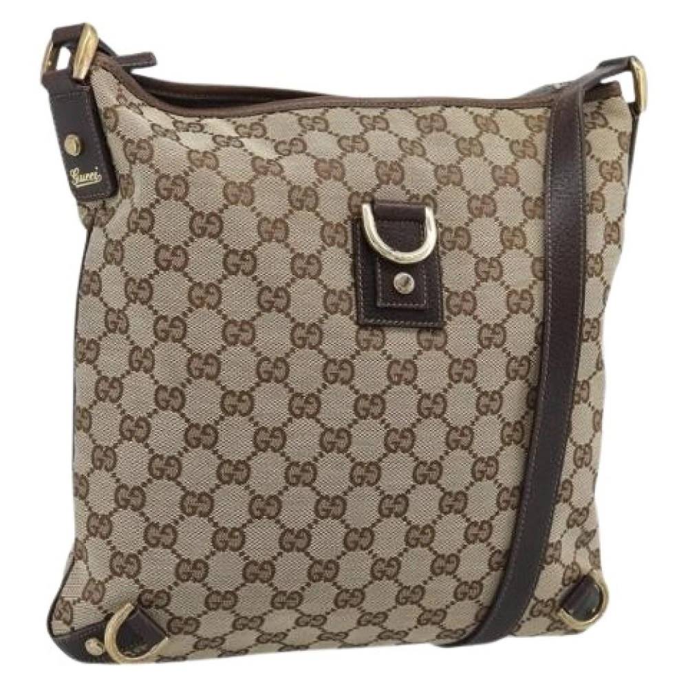 Gucci Vintage Pre-owned Vintage Canvas Skuldertaske - Vintage - Dame - Brun - ONE SIZE - Uld
