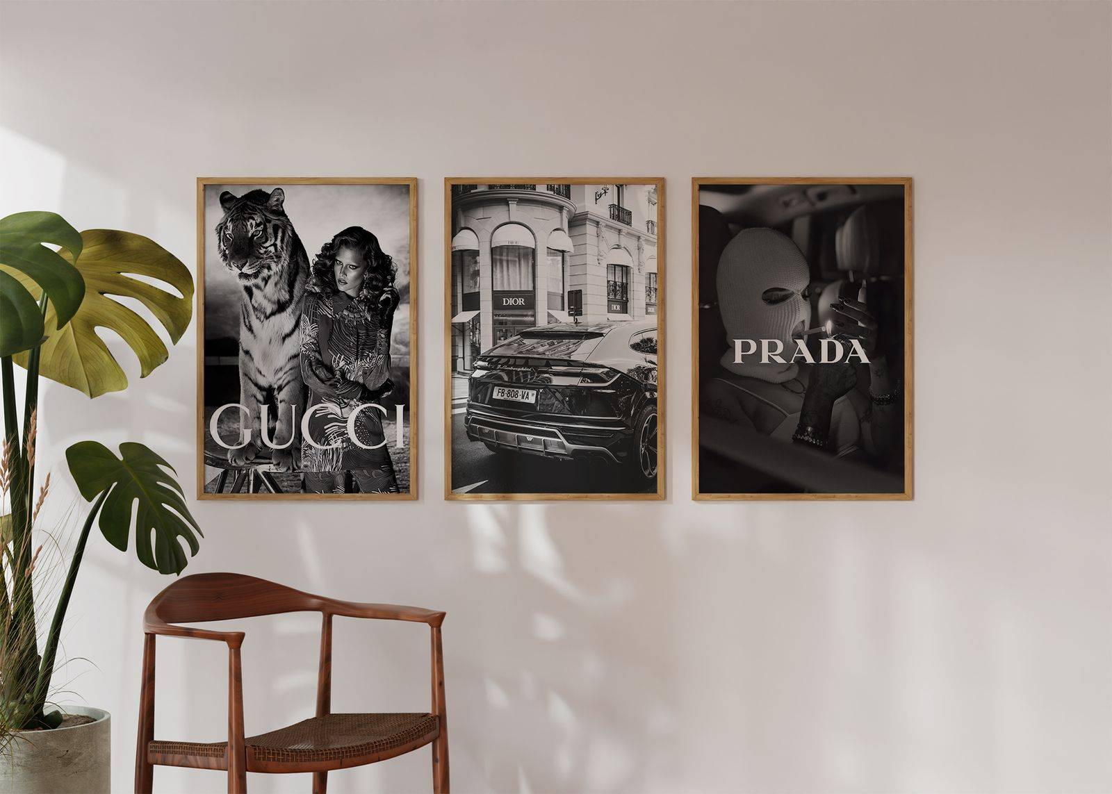 Plakat - Gucci, Dior og Prada Set / Sæt med 3