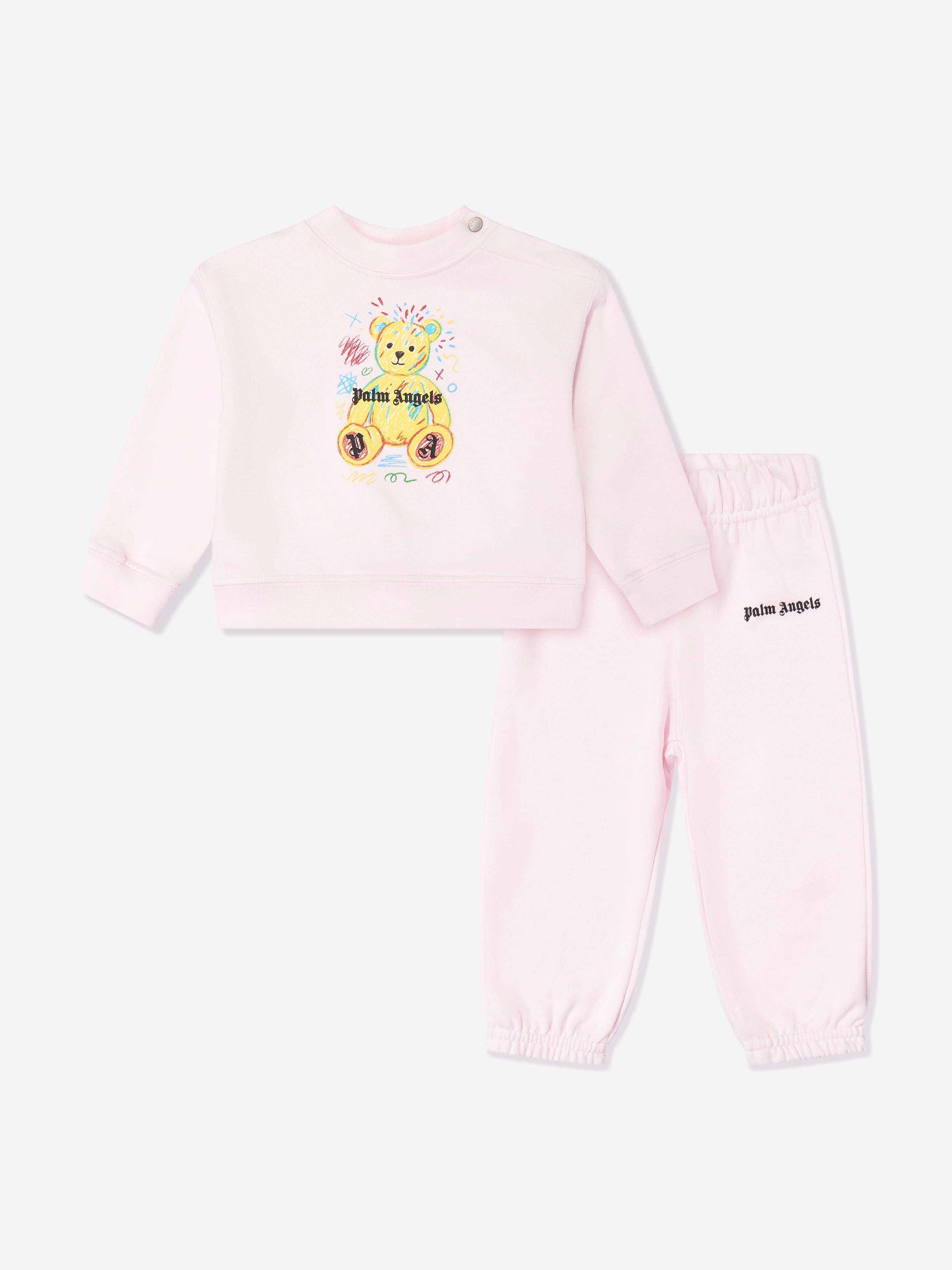 Palm Angels Baby Girls Drawing Teddy Tracksuit in Pink - Pink / 9-12 Mths (9-12 Mths)