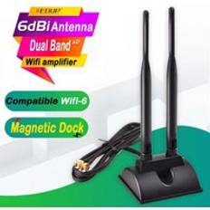 Trådlös dubbelbandsrepeater wifi booster wifi-förstärkare 6 dbi wifi 6 för intel ax200 5g sma antenner managertic stationär dockningsstation för laptop