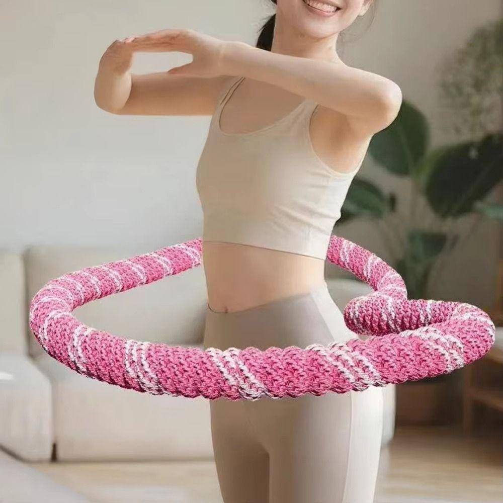 Bärbar Fettförbrännande Sportring Hållbar Yoga Fitnessringar Fjäderrör Yoga Cirkel Hemträning rosa