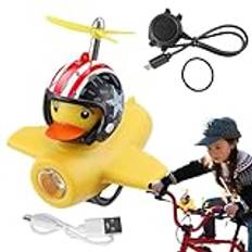 Cute Duck Bell,Bicycle Front Light - Lovely Yellow Duck Bell, Kids Horn, Yellow Duck Bicycle Accessories With LED Light For Kids Adults