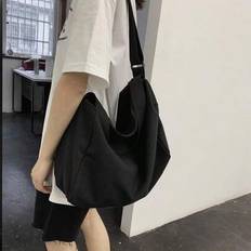 Unisex vintage tvättad canvas axelväska, avslappnad axelväska för dagligt bruk och skola - Multifärgad