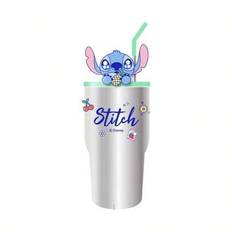 Disney Stitch Food Party Series Pineapple Double Halm Steel Cup 900ml, Högkvalitativ vattenflaska, Bekväm att bära, Återanvändbar, Lämplig för hem, ko - Stil 8 (900ml)