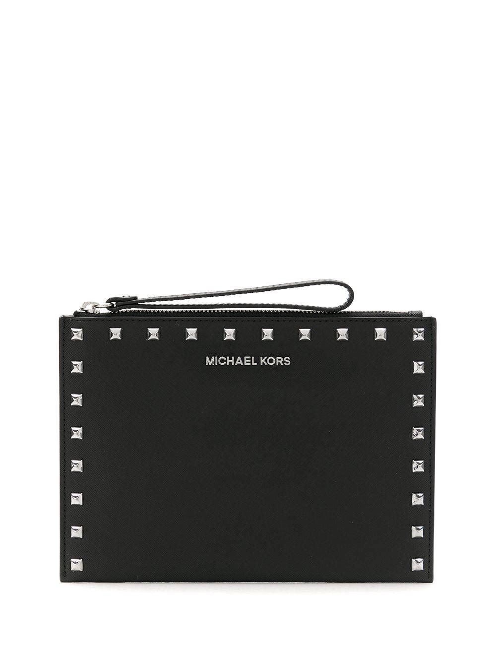 Michael Michael Kors - JET SET TRAVEL EXTRA LARGE ZIP CLUTCH WRISTLET - dam - läder - one size - Svart