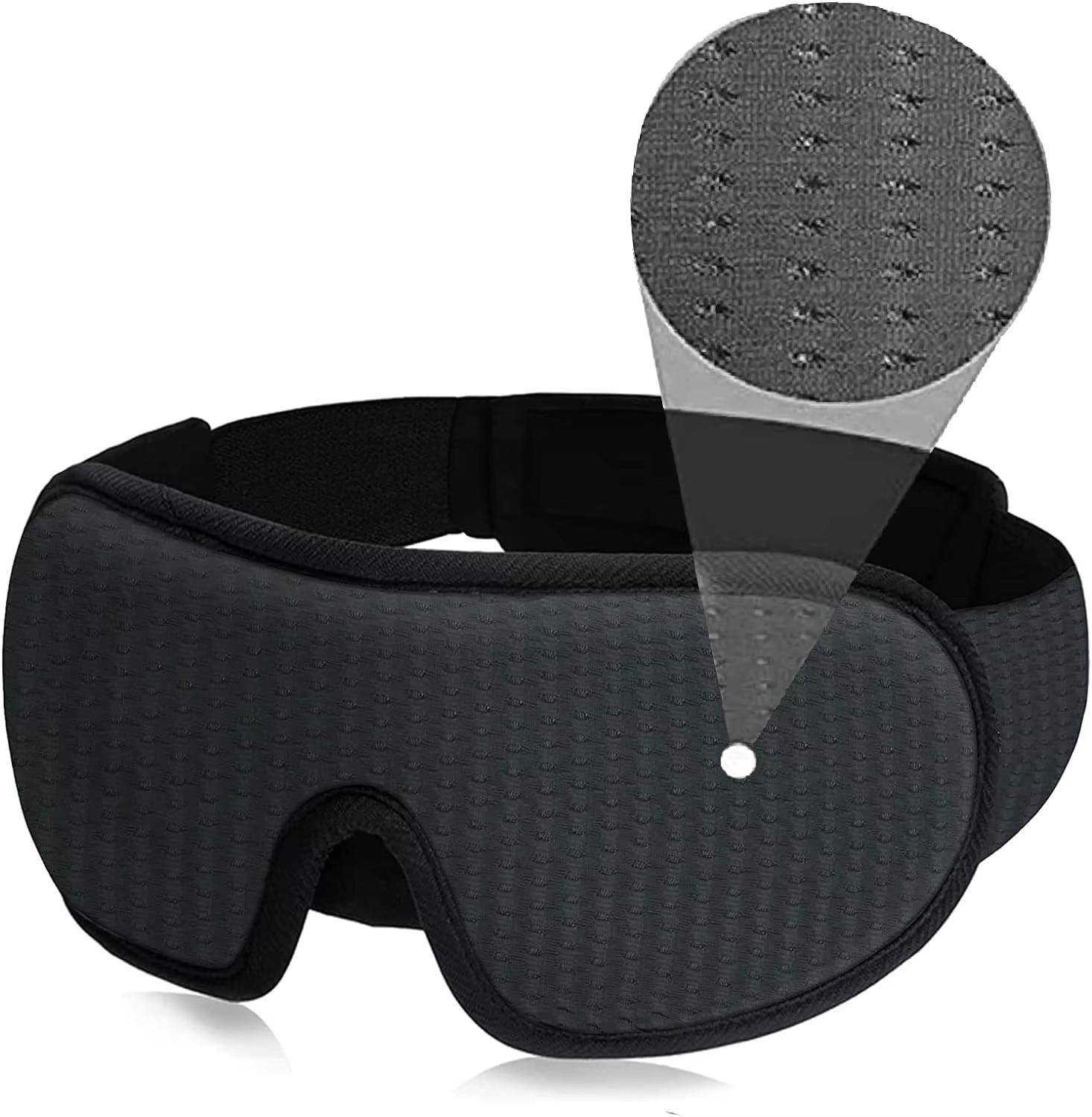 3D Sleep Eye Mask Soft Padded Lights Blockout Fabric Cover Blindfold For Night Rest