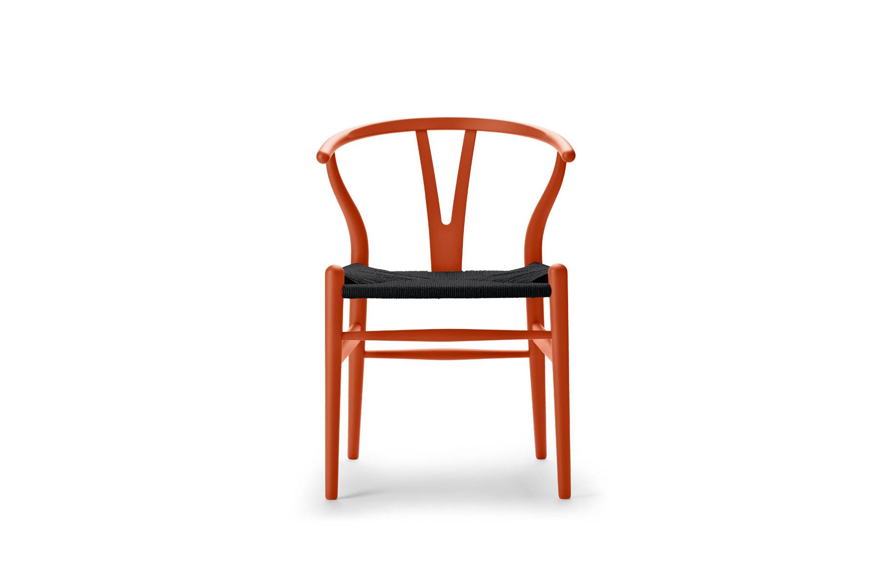 CH24 | Y-stolen | Bøg Soft | Sort flet Orange Red.