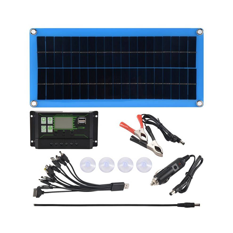 300W Solar Panel 12V 5V Dual USB Controller Waterproof Monocrystalin Solar Cells Battery Charger -100A