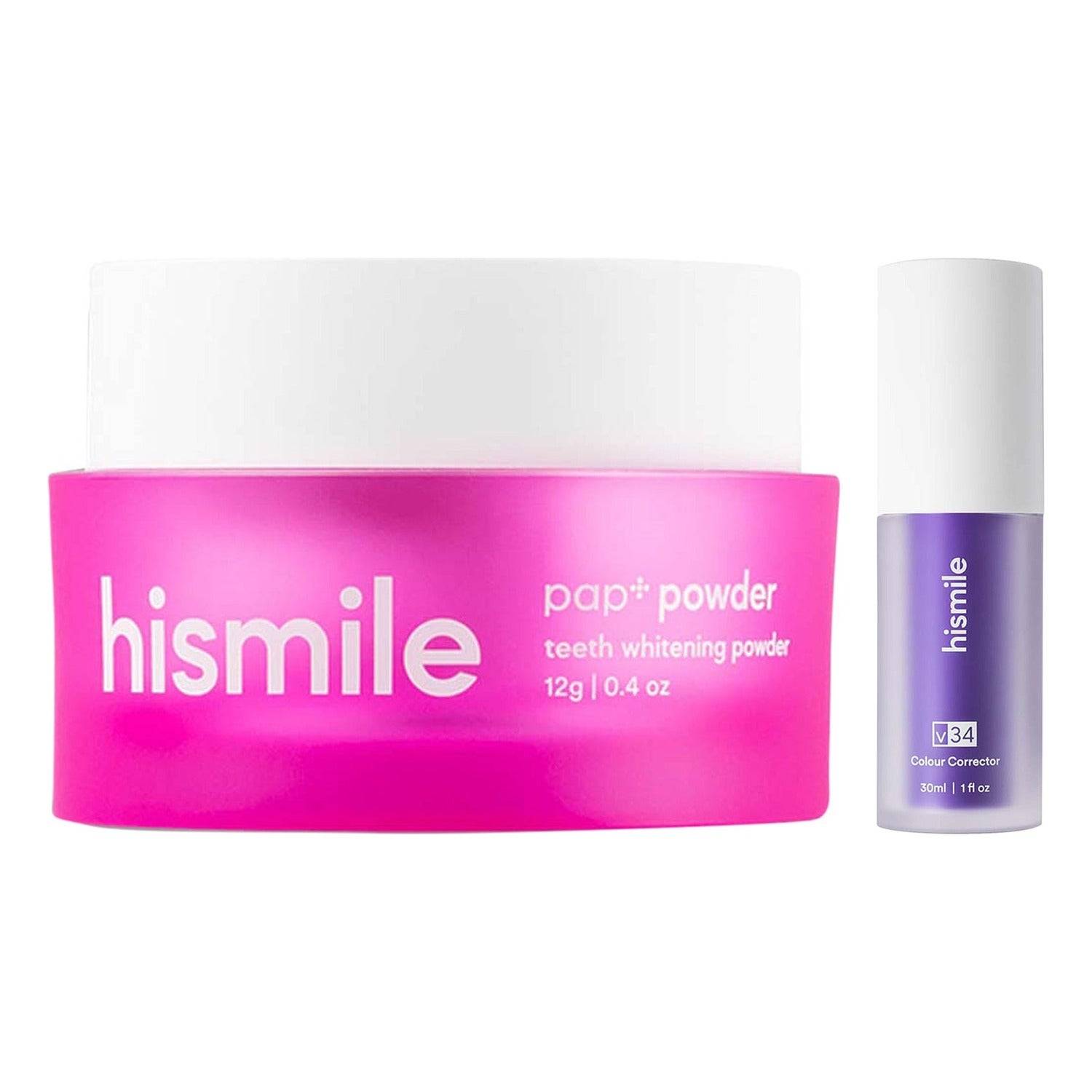 Hismile Whitening Set Colour Corrector 30 ml + Whitening Powder 12 g