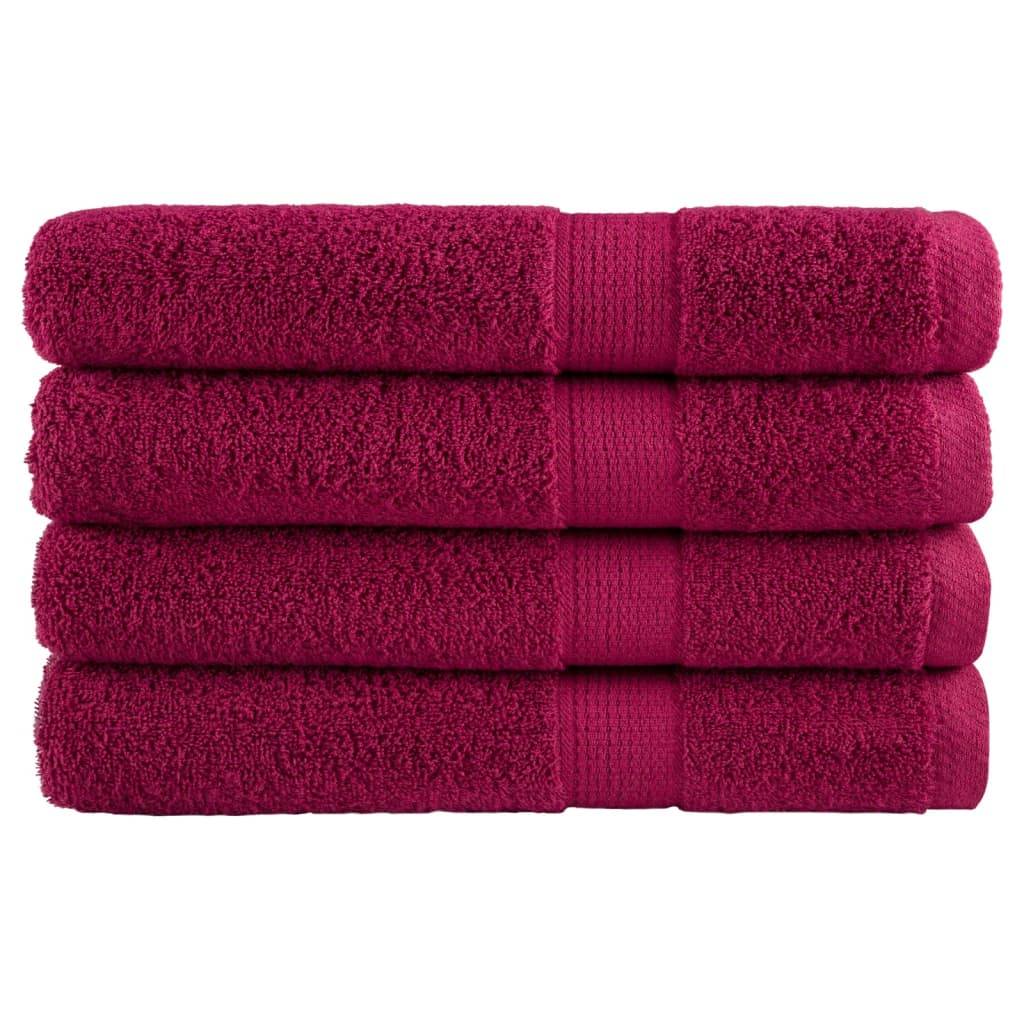 vidaXL Premium saunahåndklæder SOLUND 4 stk. bordeaux 80x200 cm 600 gsm