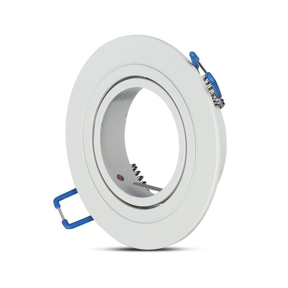 MR16 eller GU10 Downlight kit, Uden lyskilde, Mat hvid, Hul: Ø7,5 cm, Mål: Ø9,1 cm - Fatning : GU10