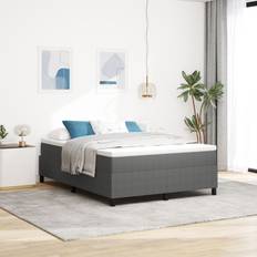 Boxspring Seng Lysegrå 140x200 cm Corduroy Stof