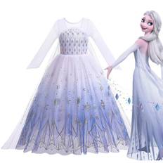 \"Frost 2\" Elsa kostume pige børn Halloween rollespil Snedronning Anna prinsesse kjole festkjole kjole kjole Elsa kjole A-WELLNGS