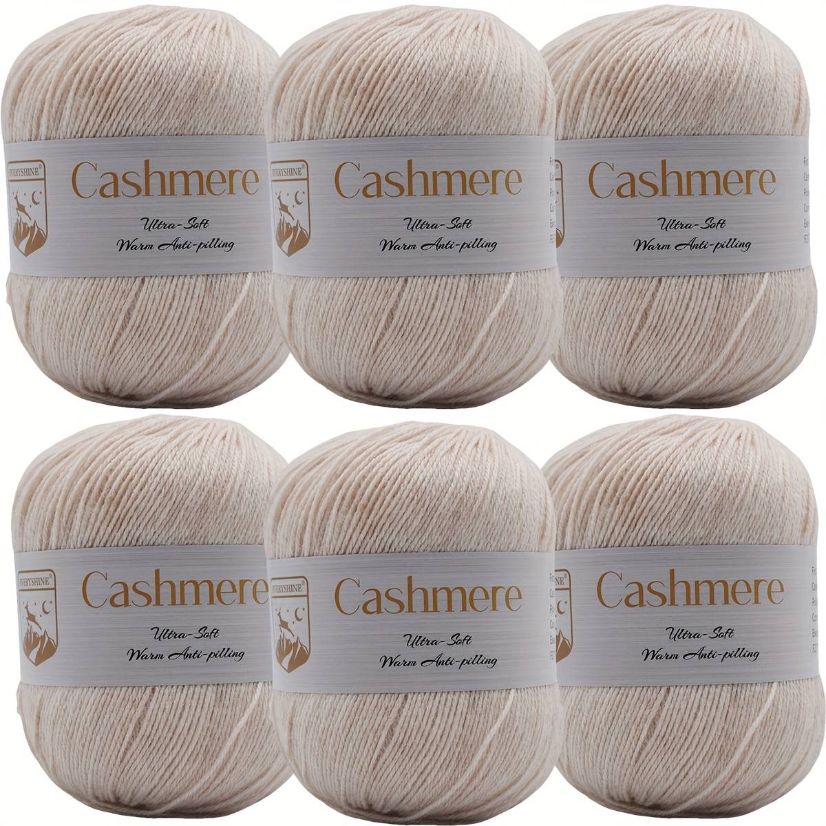 6pcs, Cashmere Yarn For Crochet And Knitting Sweater, Hat, Scarf, Hand-woven Premium Handicrafts, Crochet, And Knitting, Soft Warm Yarn-300g/10.58oz Total