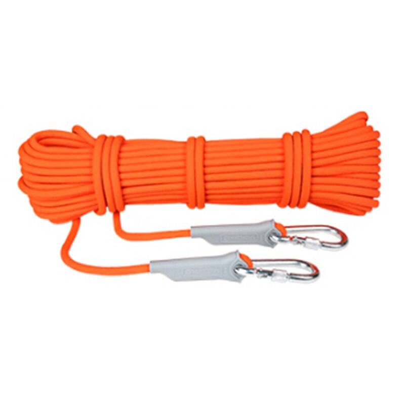 10m/20m bergsklättringslina utomhus vandringstillbehör rep 9.5mm diameter höghållfast sladd säkerhetsrep - orange 20m