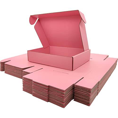 Cenoid Små postlådor, 23 x 15 x 5 cm, rosa portopaket, fraktkartonglådor för postning av fraktleverans, förpackningslådor för småföretag (paket med 25)