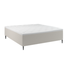 Kinnabädden - Venus Seamless Ramsäng Sand 160 Medium/Medium Rundat Träben Svart 19cm från Sleepo - Beige (160x200)