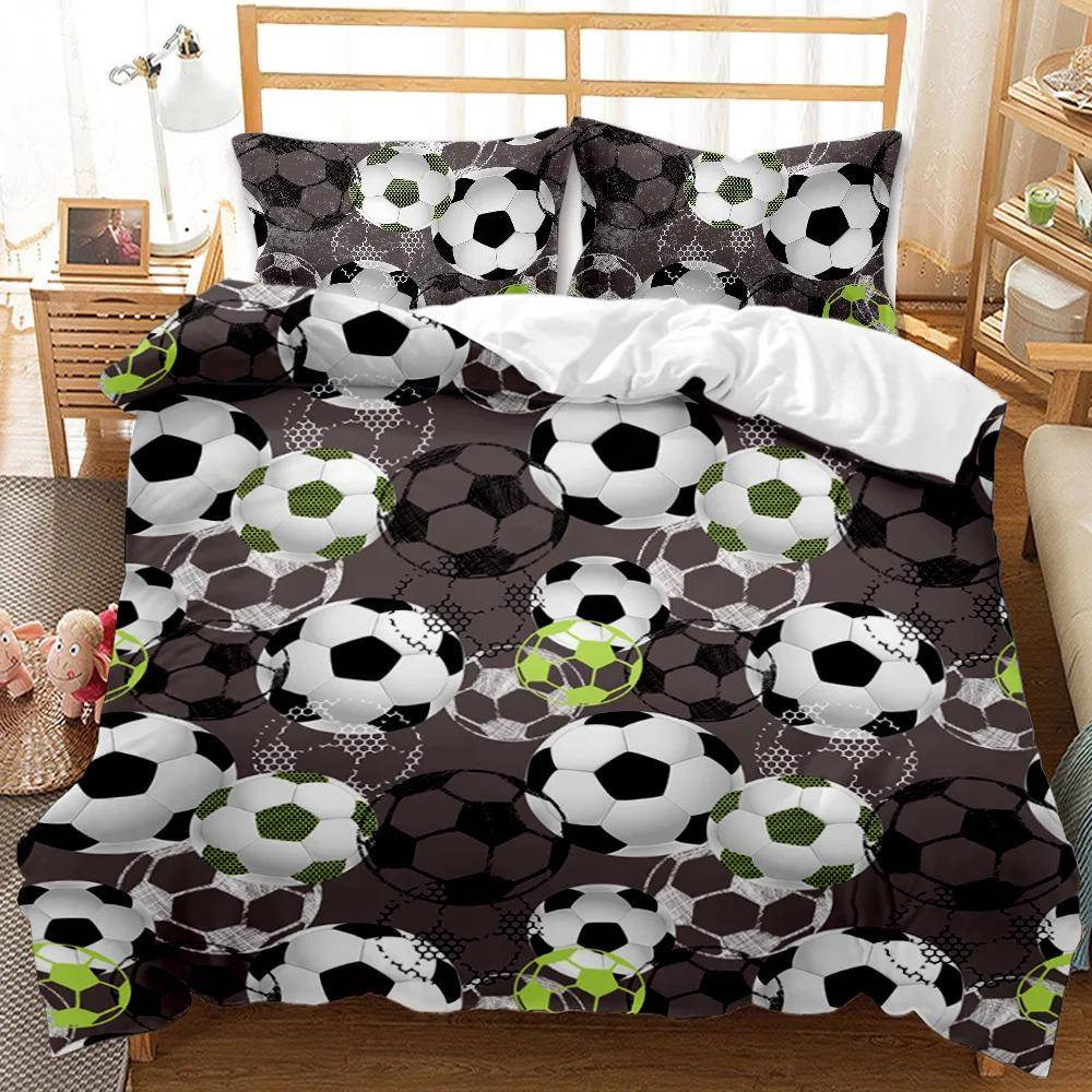Fotboll Påslakan Fotboll Barn Sängkläder Set 3D Täcke Örngott Pojkar Tonåringar Sportälskare Dubbel Queen King Polyester Täcke 70x133cm 2pcs