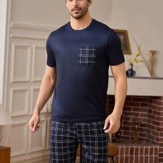 TEMU Casual And Minimalist Summer Pajama Set For Men: Lightweight Short-sleeve Shorts, Wear Outfit