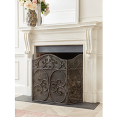 Grey Metal Fire Screen