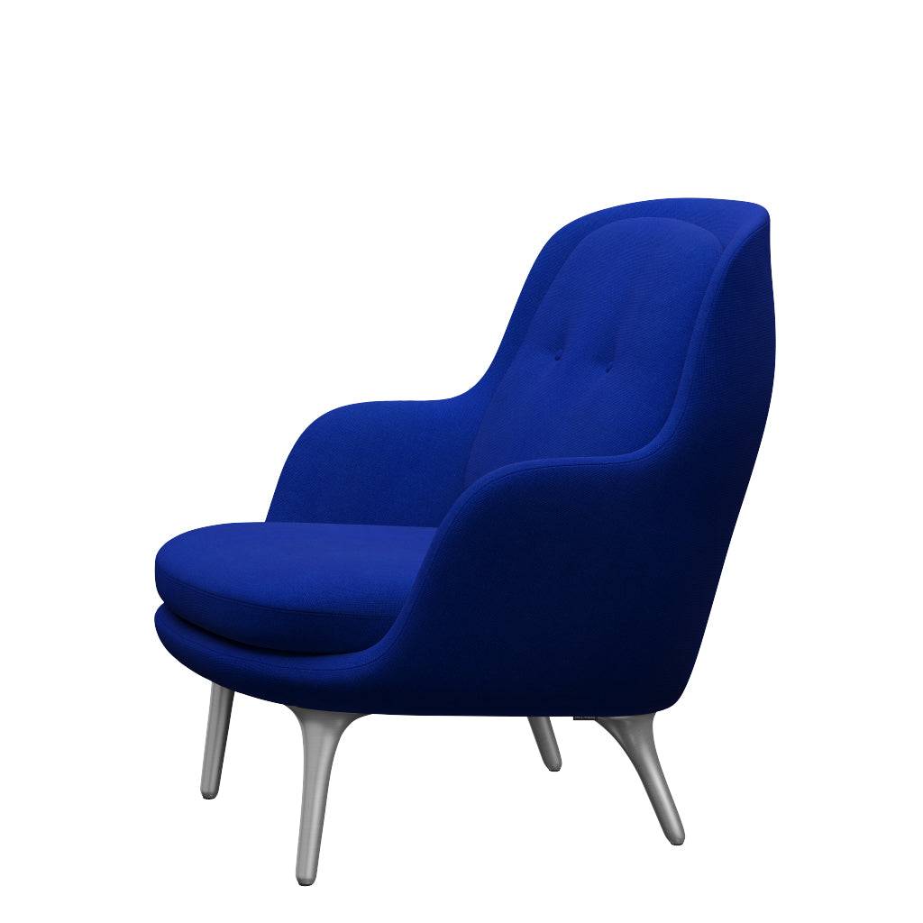 Fri Lænestol m. stel i aluminium fra Fritz Hansen Hallingdal - 750 Blue - Jacobsen Plus