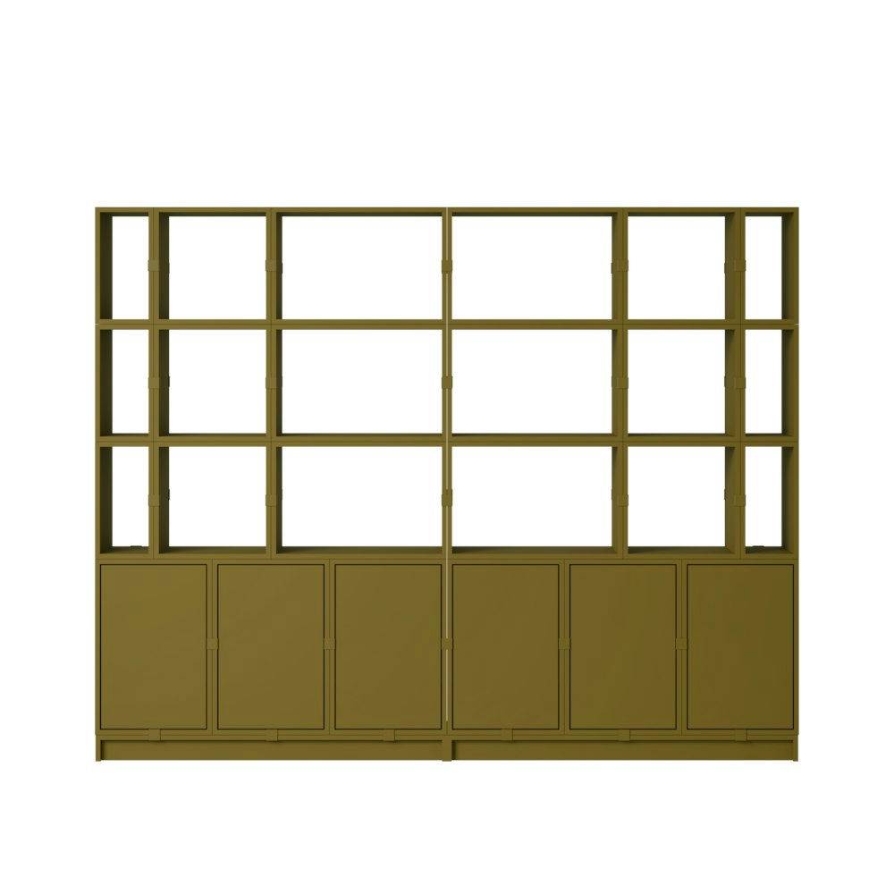 Stacked Storage System / Office Storage (Conf. 2) - Kontor Brown Green
