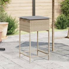 vidaXL udendørs barstole med hynder 2 stk. polyrattan beige